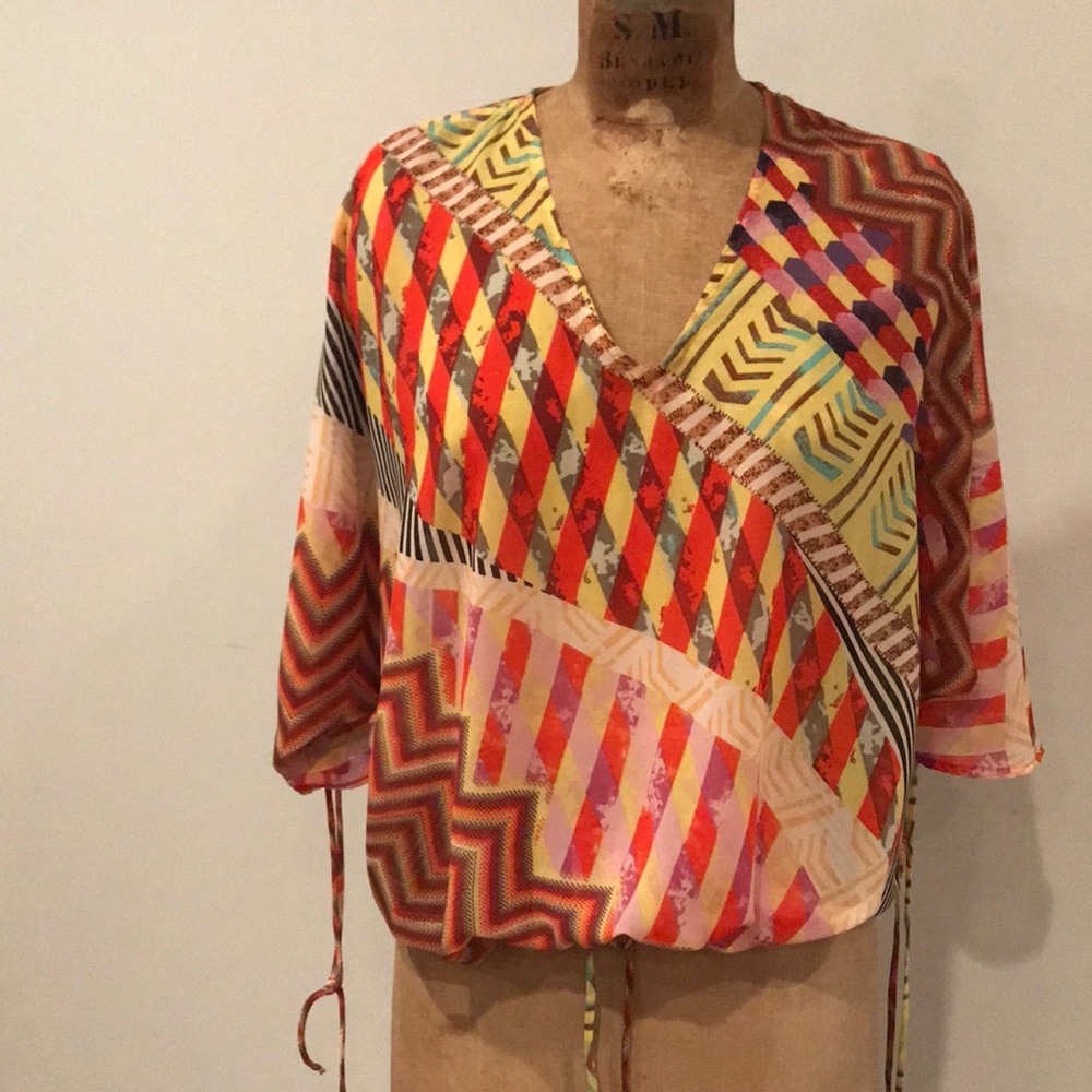 Alexis ca silk multicolor blouse shirt xs
